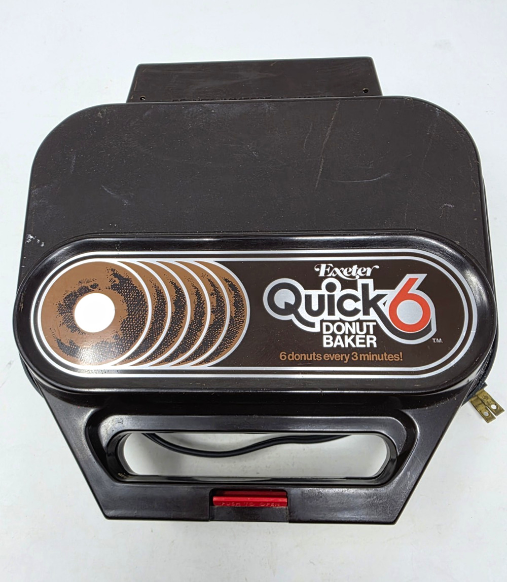 Vintage Exeter Quick 6 Donut Baker Model 706 Electric Donut Maker Retro Brown